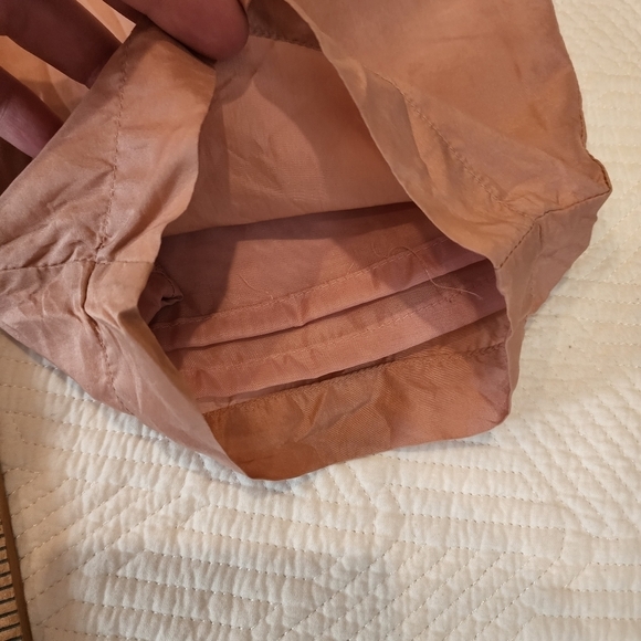 100% silk blush pink pants lined size small stretch waist - Picture 5 of 16